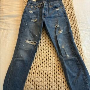 Levi's Distressed Blue Jeans for Women
